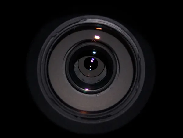 Close-up of a camera lens.